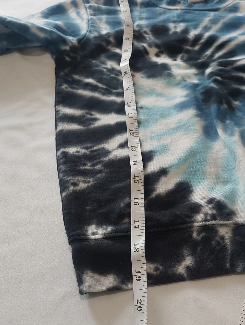 Tie-Dye Long Sleeve Kids Pullover Sweatshirt - Blue & Black
